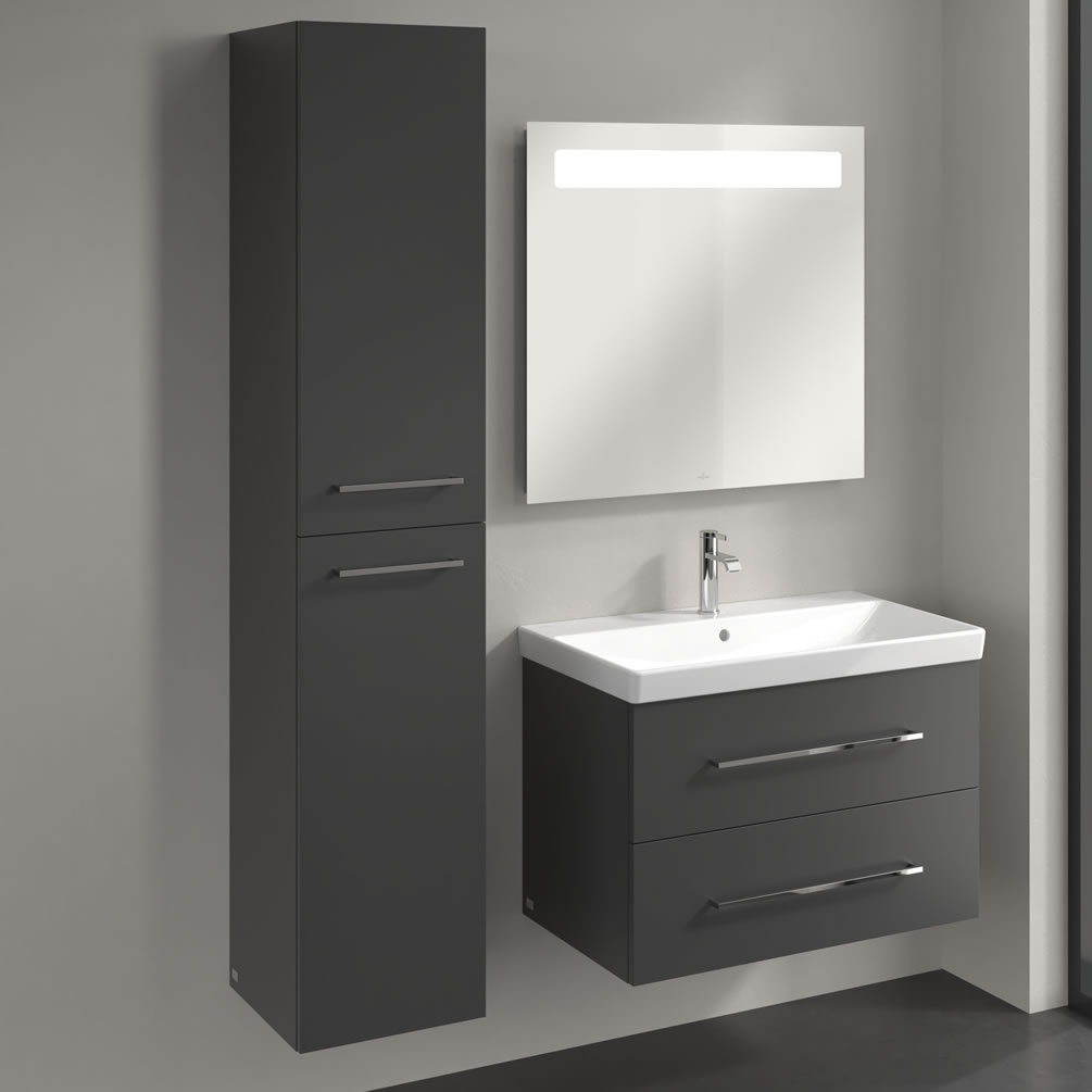 Lifestyle image of Villeroy & Boch Avento Graphite Tall Cabinet